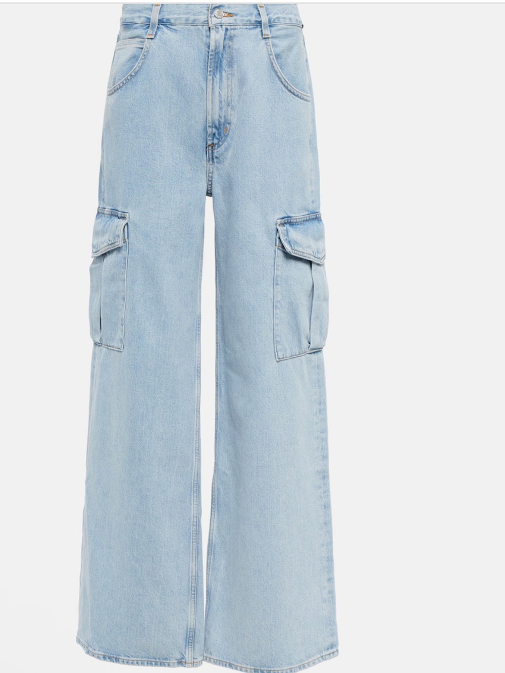Agolde Light Blue Wide-Leg Cargo Jeans